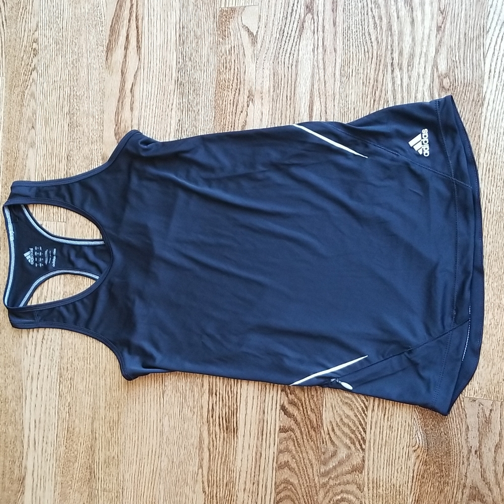 (8) Adidas Black Tank Top Athletic Sporty Running Workout Activewear Athletic